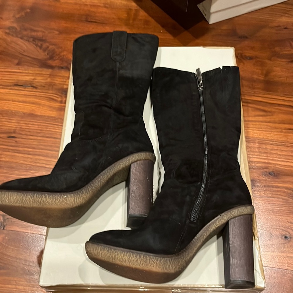 Black platform boots